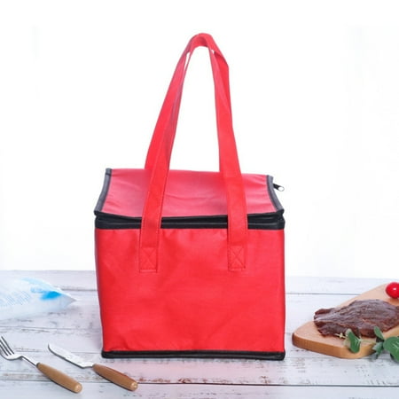 

Food Delivery Bag Drink Carrier Non Woven Fabric With Aluminum Foil Fresh Keeping Heat Preservation Bag Red 6 Inches