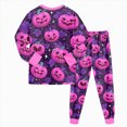 thumbnail image 6 of Cdudpw Halloween 2 Piece Girls Pajamas Kids Long Sleeve Top and Pants Pajamas Pjs Sleepwear Set for Toddler Little Girls Outfits(A003-Grey), 6 of 9