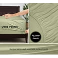 thumbnail image 3 of Royale Linen Bamboo Fitted Sheet Full Only - Cooling Full Size Fitted Sheets For Bed - Deep Pocket Up to 16" - Organic Viscose Derived from Bamboo - Soft Silky Bottom Sheet (54x75 Inch, Sage Green), 3 of 9