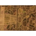 thumbnail image 1 of Ahgly Company Machine Washable Indoor Rectangle Transitional Red Brown Area Rugs, 7' x 10', 1 of 7