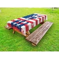 thumbnail image 1 of United States Outdoor Tablecloth, Grunge Looking American National Flag with Eagle and USA Artistic Print, Decorative Washable Fabric Picnic Tablecloth, 58 X 120 Inches, Navy White Red, by Ambesonne, 1 of 2