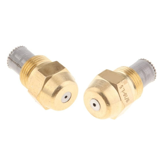 2pcs 2mm & 5mm Furnace Nozzle with Filter Net Replacement Parts 9/16 Inch External Thread
