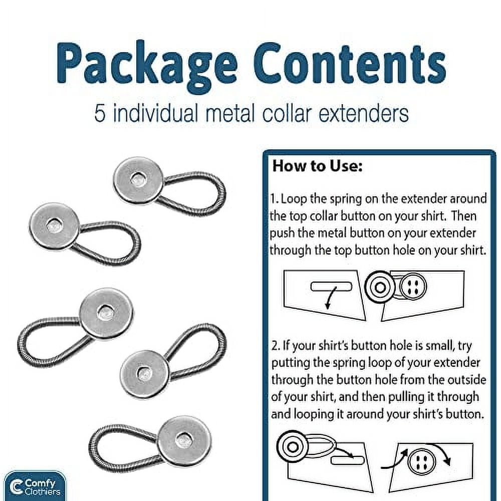 Comfy Clothiers Metal Collar Extenders for Dress Shirts (Metal Button  Extender) 5-Pack, 10mm - Harris Teeter