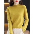 thumbnail image 1 of Suéter de cachemira 100 % lana merino, suéter de punto para mujer, jersey de cuello alto de manga larga, ropa de otoño e invierno, jerséis cálidos, 1 of 5