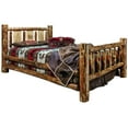 thumbnail image 3 of Glacier Country Collection King Bed w/ Laser Engraved Pine Tree Design, 3 of 5