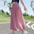thumbnail image 2 of Tranfacy Girls 7-15 Years Fall Pants Solid Ice Silk Wide Leg Casual Straight Leg 9 Minute Pants Trousers, 2 of 5
