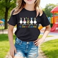 thumbnail image 4 of Girls Shirts Comfort Cute and Letter Print Short Sleeve Round Neck Top Girls Tops Black 2-3Y, 4 of 6