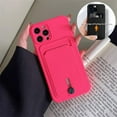 thumbnail image 2 of for iPhone 12 Case with Card Holder [Slim + Protective] Silicone Phone Case iPhone 12 Wallet for Women Men (Rose Red), 2 of 13