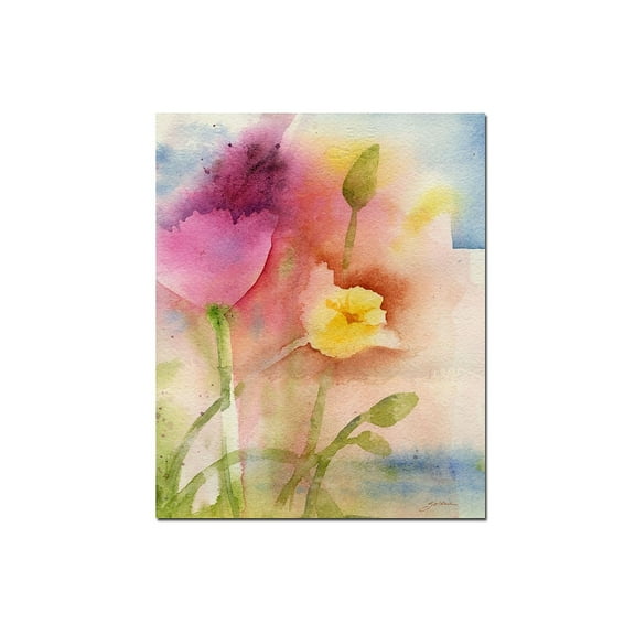 Trademark Art "Pond Flowers" Canvas Art by Sheila Golden