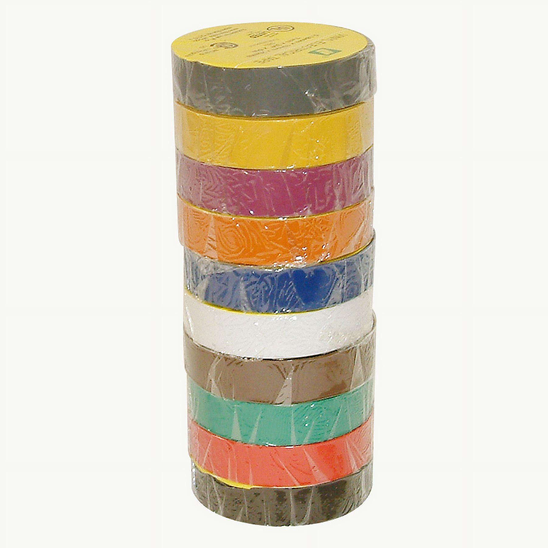 JVCC Electrical Tape Rainbow Packs (E-Tape-Pack): 2 in. x 66 ft. (Rainbow Pack Colors) 8 rolls [8 rolls/pack] [1 Rolls]