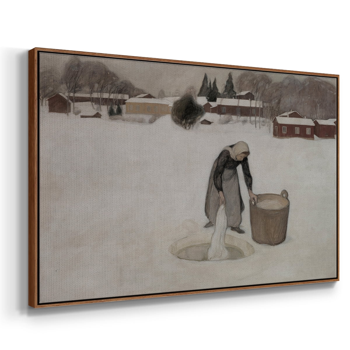 Vintage Landscape-CCCXCIX By Wexford Home Framed in Walnut Wood Gallery Wrapped Canvas 17 in. x 25 in.
