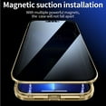thumbnail image 5 of Compatible with iPhone 13 Pro Magnetic Case with Built in Privacy Screen Protector Anti Spy Tempered Glass Slim Metal Aluminum Shockproof Cover Hard Drop Proof Protective 6.1 inch Black, 5 of 9