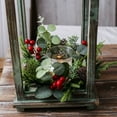 thumbnail image 5 of Christmas Candle Holder Wreath Set 3 Inch Center Pine Cone and Red Berry Decorative Ring Holiday Table Centerpiece with Artificial Greenery for Candle Holders, 5 of 6