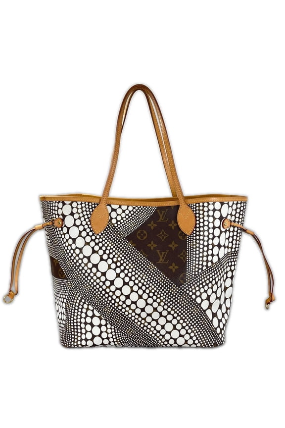 Pre-Owned LOUIS VUITTON Neverfull MM M40684 Tote Bag, Damier Azur Canvas, White, Women's, Yayoi...
