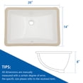 thumbnail image 7 of Ceramic Bathroom Sink - Pure White Rectangle Deep Bowl With Overflow, Low Water Absorption, Fashionable Lavatory Basin Porcelain Ceramic, Acid Resistance For Vanity Decoration, 7 of 7