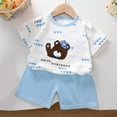 thumbnail image 2 of Odeerbi 3M-6Y Niños Trajes de Verano Estampado de Osos Camiseta de Algodón de Manga Corta Pantalones Cortos Conjunto de Dos Piezas Cintura Elástica, 2 of 5