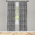 thumbnail image 3 of Ambesonne Mexican Print Curtains, Geometric Monochrome, Pair of 28"x63", Charcoal Grey White, 3 of 5