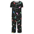 thumbnail image 5 of Lorytime Christmas Pajamas Sets for Women Candy Short Sleeved Crew Neck Button Down Shirt Capri Pants Festive Sleepwear, 5 of 5