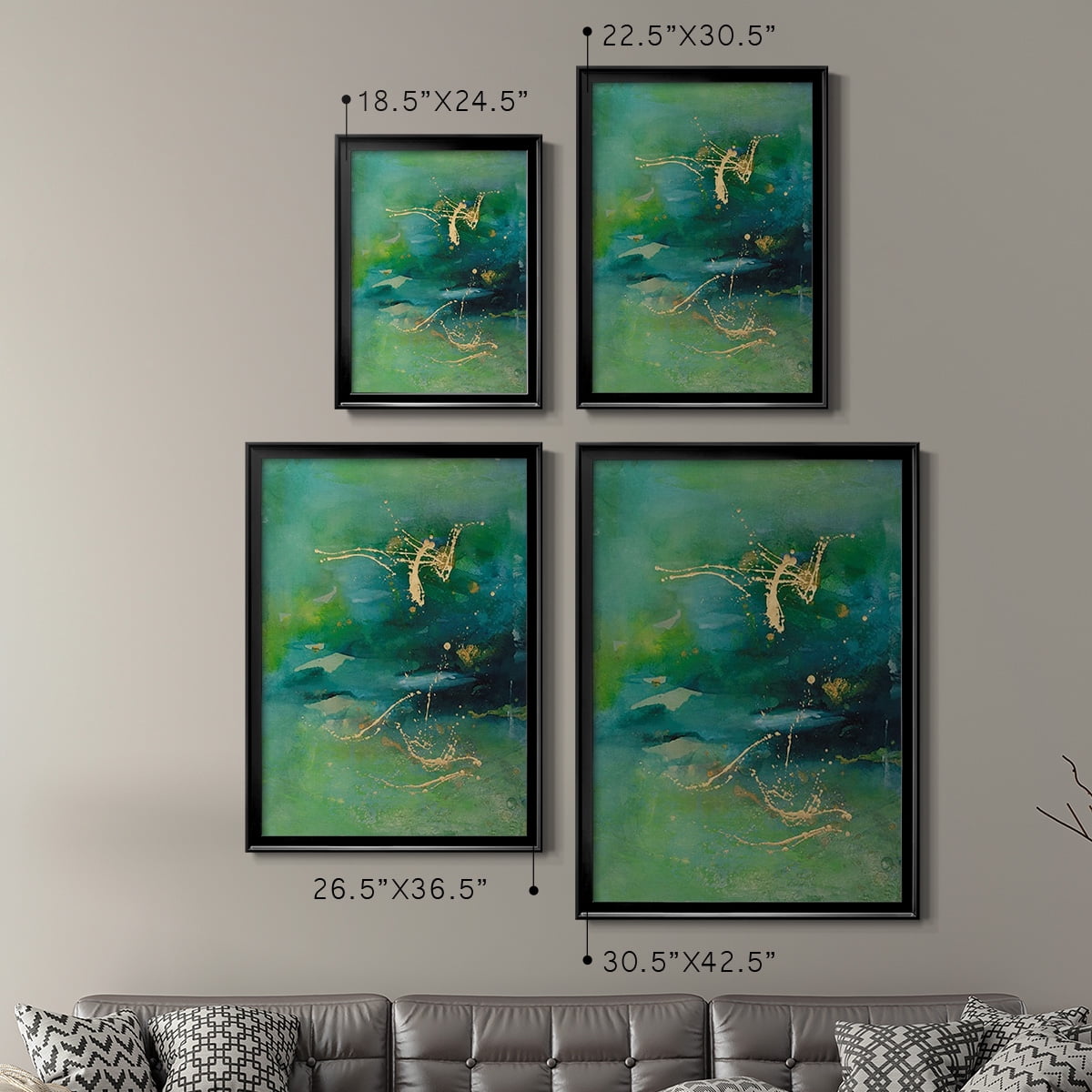 Peaceful Diptych II Premium Framed Print, in Gold, Black, or Silver - Ready to Hang