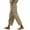 Khaki #815, variant on Casual Pants for Women Fashion Solid Color Cotton Flax Elastic Long Beach Leisure Trousers Linen with Pockets