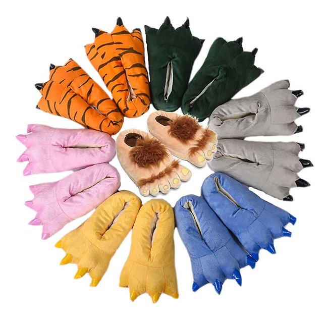 Paw Slippers Fuzzy Stuffed Animal Claw Shoes
