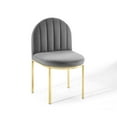 thumbnail image 3 of Modway Isla Channel Tufted Performance Velvet Dining Side Chair in Gold Gray, 3 of 10