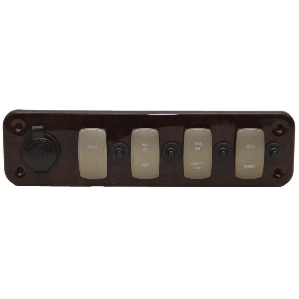 Premier Pontoon Boat Breaker Switch Panel 10 1/4 x 2 3/4 Inch