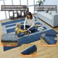 thumbnail image 5 of Rugsotic Carpets Handmade Rugs Hand Knotted Loom Rectangle 3'x5' Blue Light Blue Wool for Indoor Use, 5 of 11