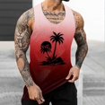 thumbnail image 2 of Gifts for Men! LINGLANG Mens Active Tank Top Hawaiian Palm Tree Print Sleeveless Gym Wear, 2 of 5
