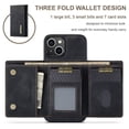 thumbnail image 2 of Dg.Ming M1 Series 3-Fold Multi Card Wallet Leather Phone Case, For Iphone 15, iPhone 13, 2 of 7