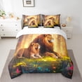 thumbnail image 2 of YST Ensemble de Literie 7 Pcs Lion, Taille Très Grand, Polyester, 2 of 4