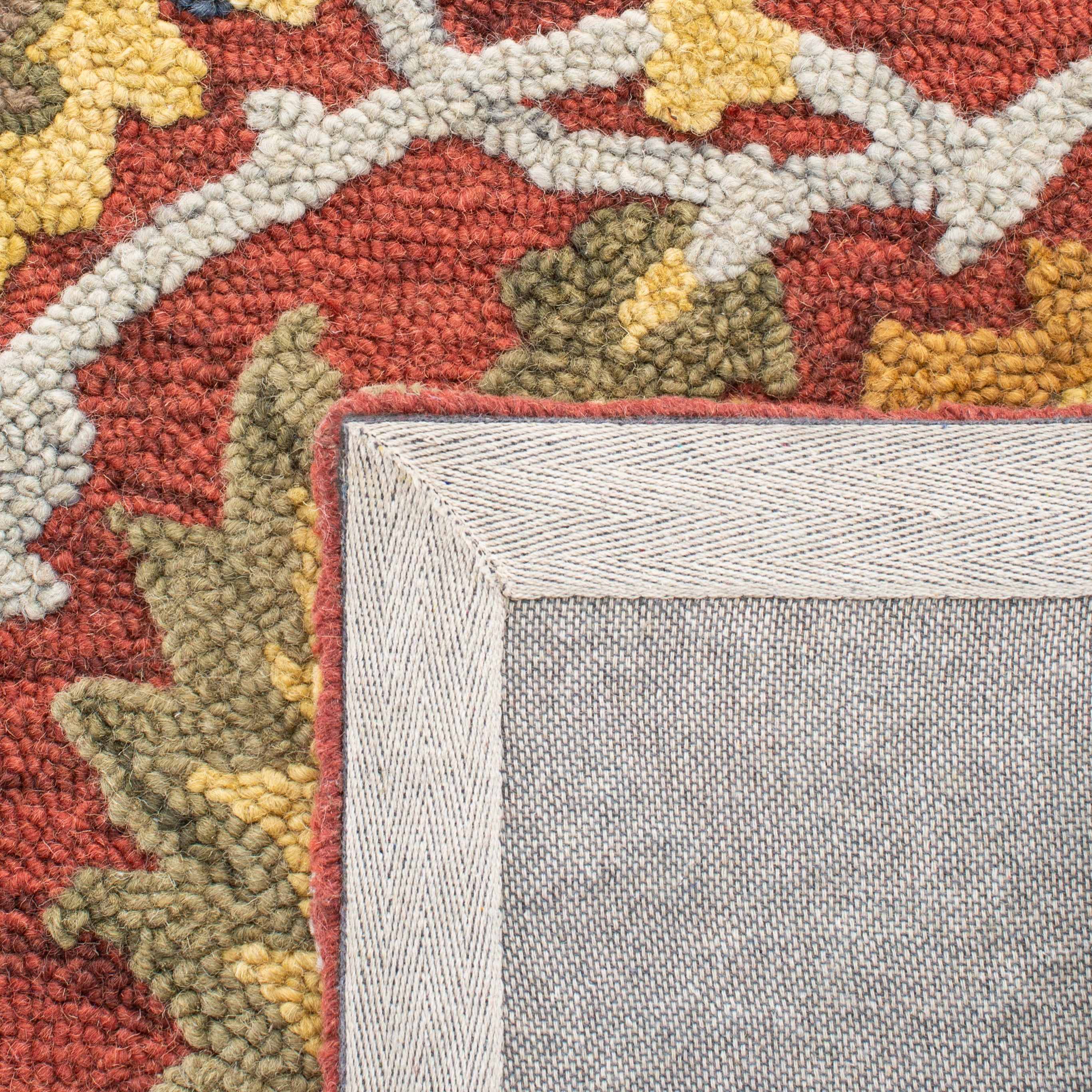 SAFAVIEH Blossom Lennon Floral Wool Area Rug, Red/Multi, 6' x 9'