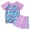 Purple, variant on lnmuld Girls Swimsuit 2 Piece Swimwear Set Short Sleeve Top and Scale Print Shorts Comfortable Kids Bathing Suit Size:4-5 Years