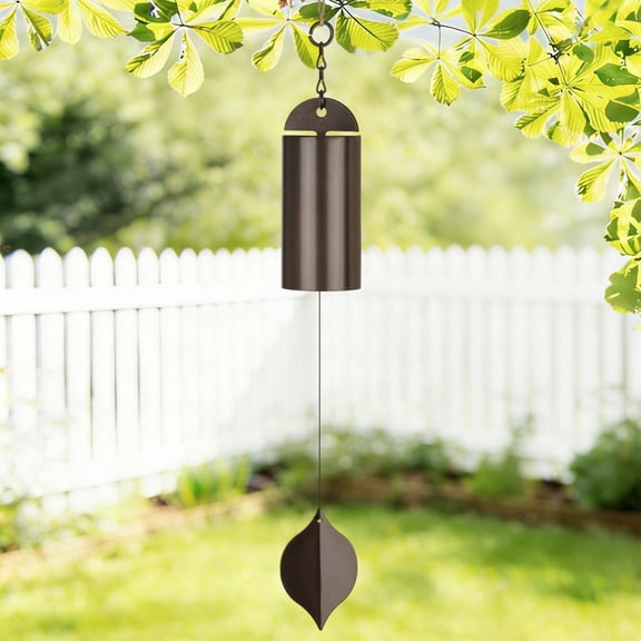 Uxcell 1 Pack 19 Inch Wind Chimes for Outside, Deep Resonance Serenity Bell, Hanging Cylinder Metal Outdoor Wind Chimes Decor [Bronze]