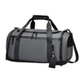 thumbnail image 2 of Bolsa de lona resistente para hombre, bolso de hombro, bolso de mano para ropa, para negocios al aire libre, camping Gris, 2 of 9