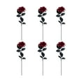 thumbnail image 3 of Uxgjfwu Gothic Artificial Flowers, Dark Red and Black Roses 6pcs Set, Silk Flowers for Halloween Decoration, Home Decor Bouquet, Party Centerpiece Accent, 3 of 6