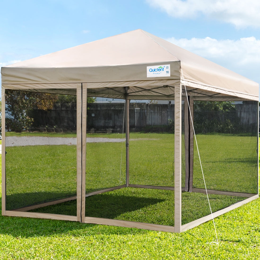 Quictent 8x8 Ez Pop up Canopy with Netting Screen House Room Tent Mesh