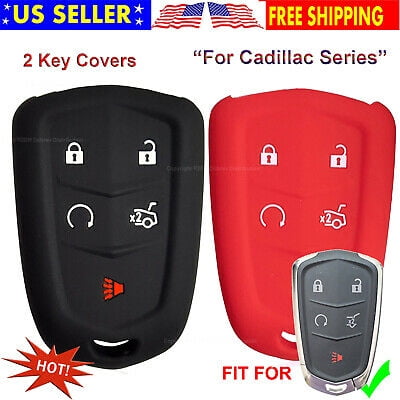 Dobrev 5 Button Silicone Case Fob Keyless Entry Cover Protector Skin for 2017 2018 2020 Cadillac CTS-V TTS XT4 XT5 XT6 CT6 ATS XTS Smart Key