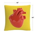 thumbnail image 2 of Modern 3D Red Heart By Abc 16 X 16 Decorative Throw Pillow, 2 of 4