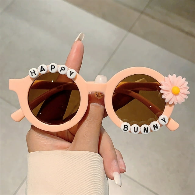 BAOPAI Adorables Lunettes de Soleil Rondes pour Enfants avec Tournesol et Protection UV pour les Activités Extérieures d'Été, Tendance et à la Mode pour Bébés et Enfants