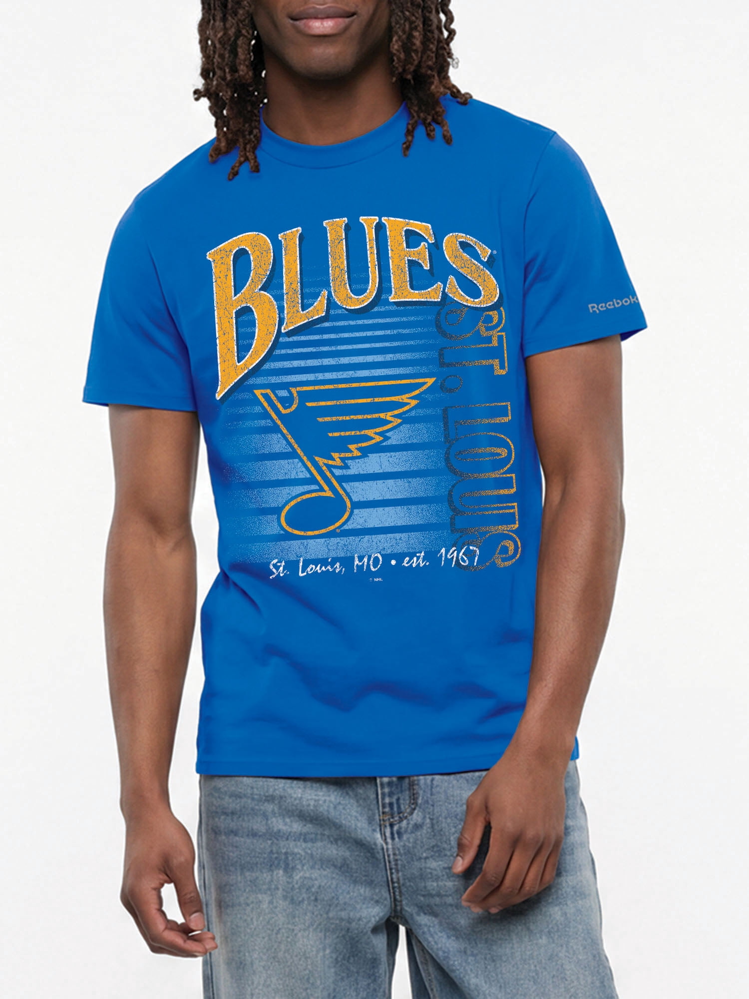 St. Louis Blues Reebok Mens Crew Neck Short Sleeve T-Shirt