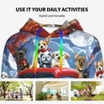 thumbnail image 4 of Lsque Halloween Pets Pumpkins Pattern Casual Women's Hoodie,Hooded Sweatshirt with Kangaroo Pocket,Pullover Hoodie with Eye-catching Drawstrings-Large, 4 of 7