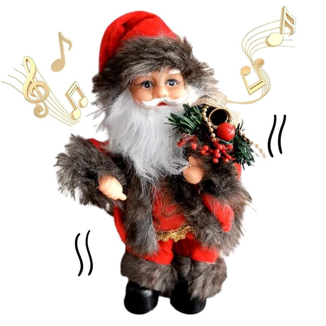 Noel Con Sombrero Y Bolsa De Regalo Canto Baile Navidad Papá Noel Juguetes Navidad Muñecas Eléctricas Regalo De Navidad Para Amigos Y Niños sonducket HA043404-01