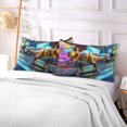thumbnail image 5 of Dinosaur Skating Plush Pillow Cases Body Size Ultra Soft Warm Pillowcases with Zipper 20"x54", 5 of 9