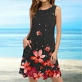 thumbnail image 1 of Ovzne Robes pour Femmes Robe Décontractée Ample d'Été Imprimée Sans Manches Col en V Ensemble Haut/chemise Grande Taille Maxi Robe Imprimée Liquidation, 1 of 7