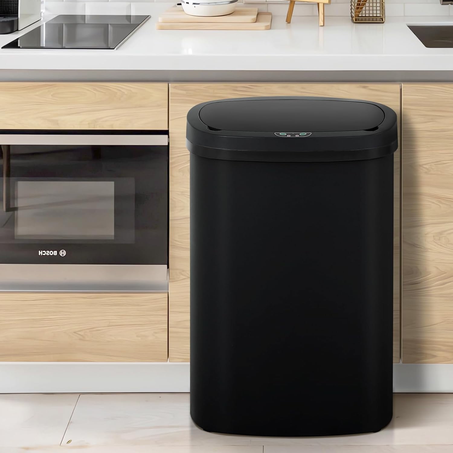 Dkelincs 13 Gallon Automatic Trash Can with Motion Sensor 49L Touchless Kitchen Garbage Can with Removable Lid, Waterproof for Home Bathroom