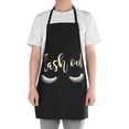 thumbnail image 4 of Aprons for Kitchen, Fashionable Apron, Eyelashes Gold Blocking Cooking Baking Apron for Home Kitchen Cafes(Balck), 4 of 7