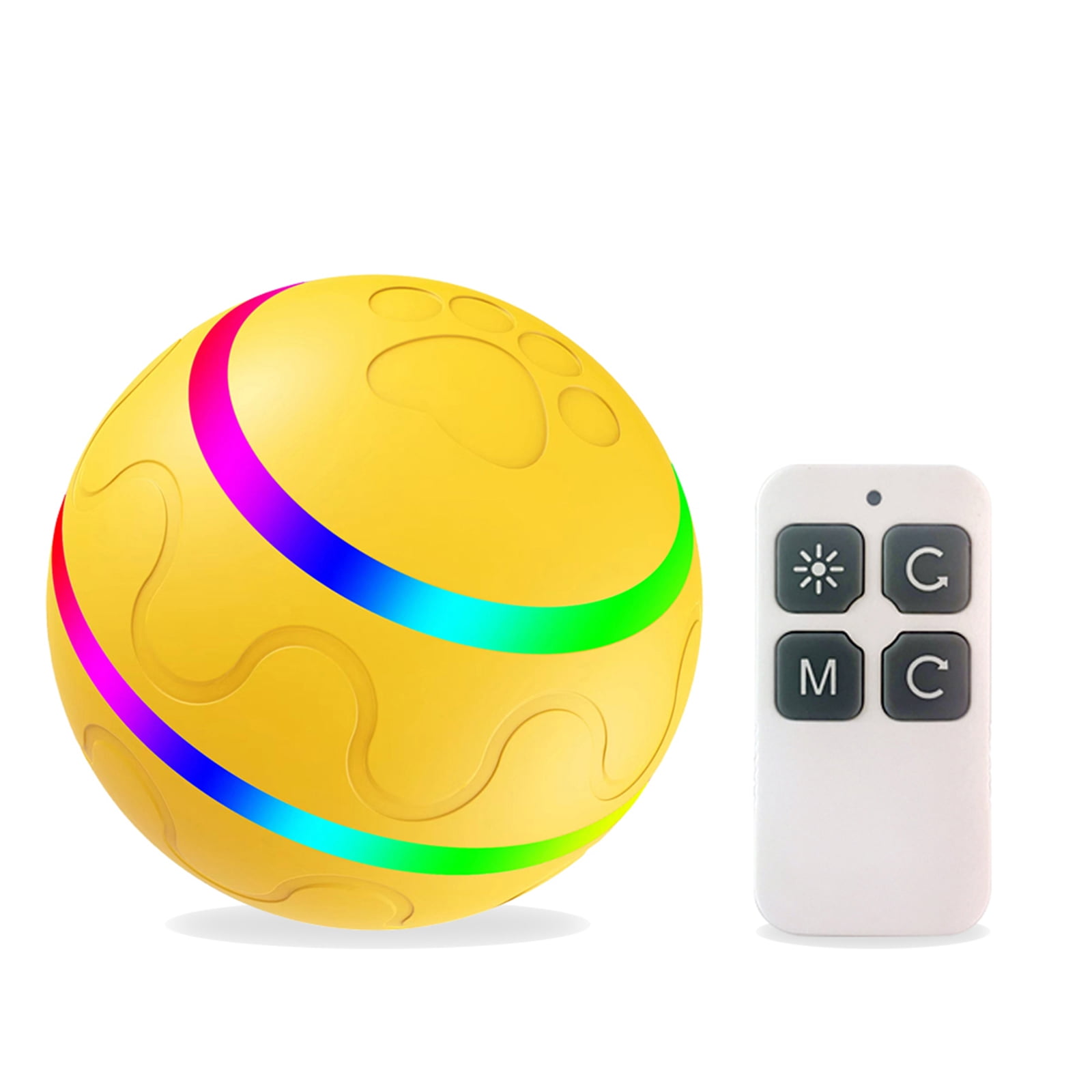 Ayvfirex Interactive Dog Toys for Boredom and Stimulating, Remote Control  LED Lights Dog Balls Active Rolling Ball for Dogs, IPX6 Waterproof Moving