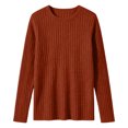 thumbnail image 2 of LUVDA Women's Ribbed Knit Sweater Long Sleeve Crew Neck Pullover Casual Fall Top, 2 of 7