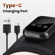 FlareMore Cordless Heated Waist Belt for Lower Back Pain Relief,USB Rechargeable Lumbar Support Brace with 3 Heating and 3 Vibration Modes,Adjustable Fit for Abdomen and Back,Black